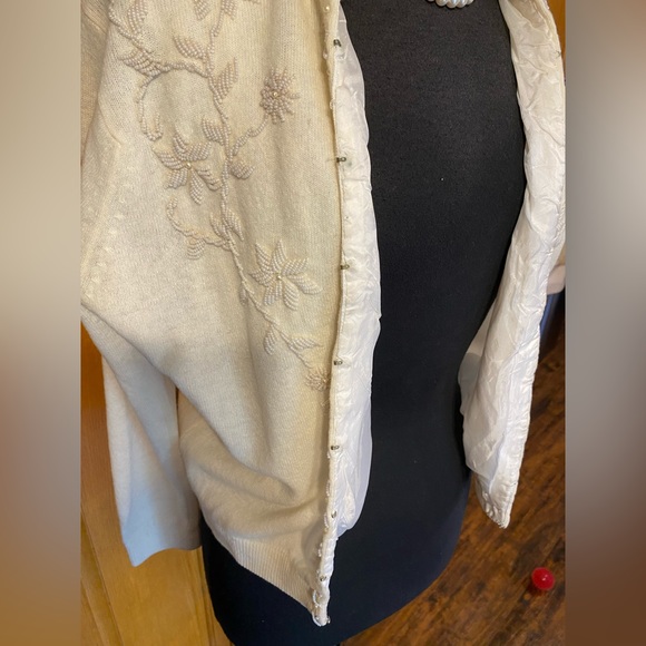 AUTHENTIC VINTAGE FULLY FASHIONED BEADED CARDIGAN PINUP ROCKABILLY SWEATER - Picture 11 of 15